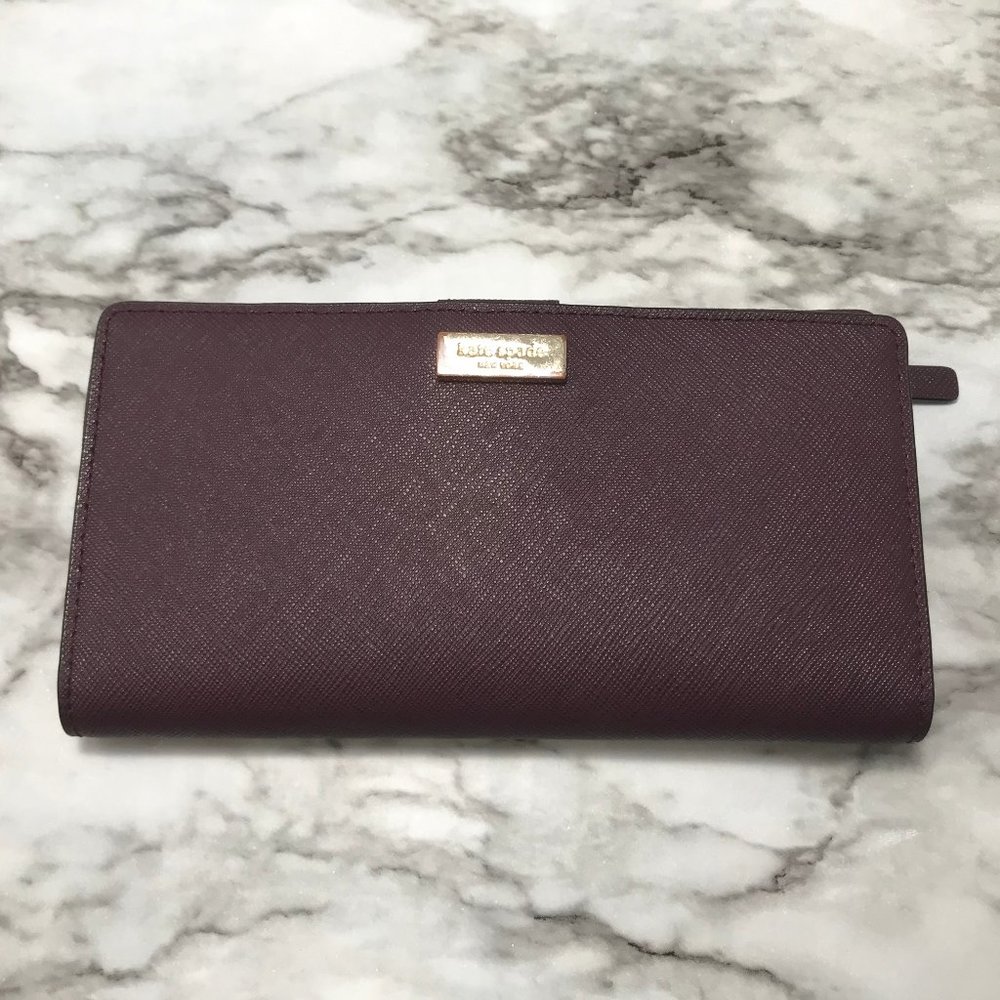 Kate Spade New York Burgundy Maroon Bi Fold Wallet